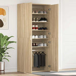 Shoe Cabinet with Door Brown 80 x 39 x 180 cm Engineered wood 3333868