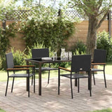 Garden Dining Set with Cushion 5 pcs Black Poly Rattan 3379704
