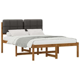 Bed Frame with Upholstered Headboard Natural and Dark Grey 3425355