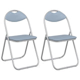 Folding Chair 2 pcs Grey 48 x 43.5 x 81 cm Faux Leather 42029058