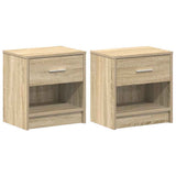 Bedside Cabinets 2 pcs with Drawer Sonoma Oak 39x28x41 cm 858754