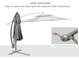 2.7m Garden Banana Parasol Cantilever Umbrella with Crank Handle, Double Tier Canopy and Cross Base T3398P314158