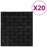 Wallpaper Set of 20 Black PE Foam 70 x 77 cm Pattern 150725