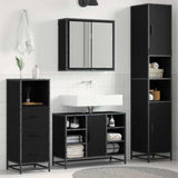 Bathroom Furniture Set 3 pcs Black Oak Engineered Wood 3402547