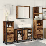 Bathroom Furniture Set with Door 4 pcs Old Wood Engineered Wood 3402354