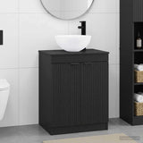 Bathroom Furniture Set Black Engineered Wood 3404205