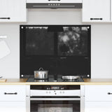 Kitchen Backsplash Black 80 x 60 cm Tempered Glass 42018037