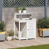 Potting Table with Shelves White 82.5x50x109.5 cm Solid Wood Pine 832423