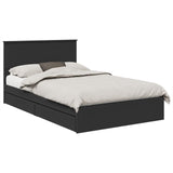 Storage Bed with Headboard Black 120 x 200 cm Engineered Wood 3408481