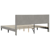 Bed Frame with Headboard Light Grey 180 x 200 cm Velvet 42027536