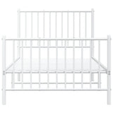 Metal Bed Frame without Mattress with Footboard White 90x190cm 350941