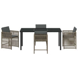 Garden Dining Set 5 pcs Grey Poly Rattan 3380779