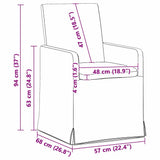 Dining Chairs with Wheels 2 pcs Beige 57 x 67 x 95 cm Linen 42017900