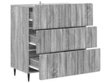 Drawer Cabinet Grey Sonoma 66 x 34.5 x 92 cm Engineered Wood 894381