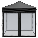 Folding Party Tent with Sidewalls Black 2x2 m 93511