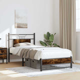 Bed Frame without Mattress Smoked Oak 90x200 cm Engineered Wood 4106901