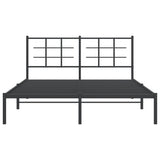 Metal Bed Frame without Mattress with Headboard Black 150x200cm 355563