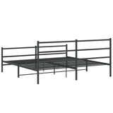 Metal Bed Frame without Mattress with Footboard Black 180x200cm 355387