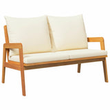 Bistro Set with Cushion 2 pcs Oil Natural Solid Acacia Wood 4106458
