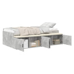 Storage Bed Frame Concrete grey 100 x 200 cm Engineered wood 3335184