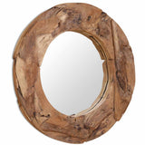 Decorative Mirror Teak 80 cm Round 244561