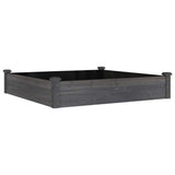 Garden Raised Bed with Liner Grey 120x120x25 cm Solid Wood Fir 364294