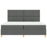 Box Spring Bed with Headboard Dark grey 200 x 200 cm Fabric 3339722