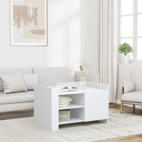 ZNTS Coffee Table White 80x50x50 cm Engineered Wood 848353