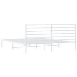 Metal Bed Frame without Mattress with Headboard White 200x200cm 352375