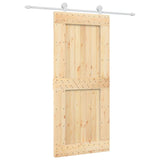 Sliding Door with Hardware Set 90x210 cm Solid Wood Pine 3203093
