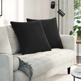Sofa Pillows 2 pcs Black 80 x 80 cm Corduroy Fabric 42014063