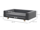 Elevated Dog Sofa Bed, with Cushion, for Medium and Small Dogs, Grey T3398P376486