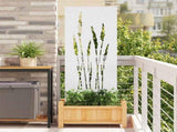 Garden Privacy Screen White 50 x 140 cm Cold-rolled steel 876309