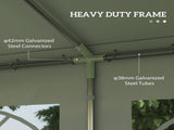 4m x 4m Marquee Party Tent, Heavy Duty Wedding Canopy with Sidewalls, Doors, Windows, Galvanised T3398P314774