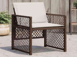 Garden Chairs with Cushions 4 pcs Brown Poly Rattan 364952