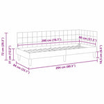 Corner Bed Frame with Headboard Dark grey 80 x 200 cm Velvet 42016409