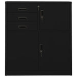 ZNTS Office Cabinet Black 90x40x102 cm Steel 336407