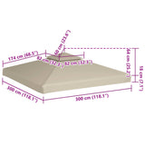 Cover For Pavilion Beige Polyester with PVC coating 3x3 metres 40875