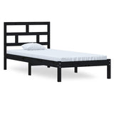 3101212 Bed Frame without Mattress Black Solid Wood 100x200 cm