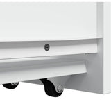 Narrow Bathroom Cupboard with Wheels White Engineered Wood 855286