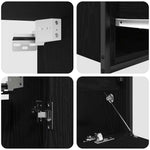 ZNTS 2 Piece Bathroom Furniture Set Black Oak Engineered Wood 3328364