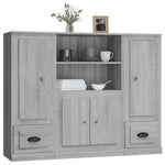 Highboards 3 pcs Smoked Oak Engineered Wood 3185317