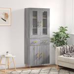 Highboard Grey Sonoma 69.5x34x180 cm Engineered Wood 3198527