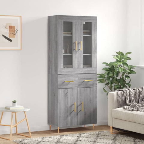 Highboard Grey Sonoma 69.5x34x180 cm Engineered Wood 3198527