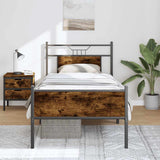 Bed Frame without Mattress Smoked Oak 80x200 cm Engineered Wood 4106917