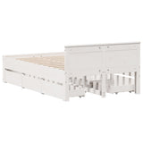Bed Frame without Mattress with Headboard White 120x200 cm Solid Wood Pine 3308769