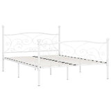 Bed Frame without Mattress with Slatted Base White Metal 180x200 cm 284452