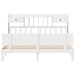 ZNTS Bookcase Bed without Mattress White 180x200 cm Super King Solid Wood Pine 3322699