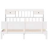 ZNTS Bookcase Bed without Mattress White 180x200 cm Super King Solid Wood Pine 3322699