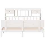 Bookcase Bed without Mattress White 180x200 cm Super King Solid Wood Pine 3322699